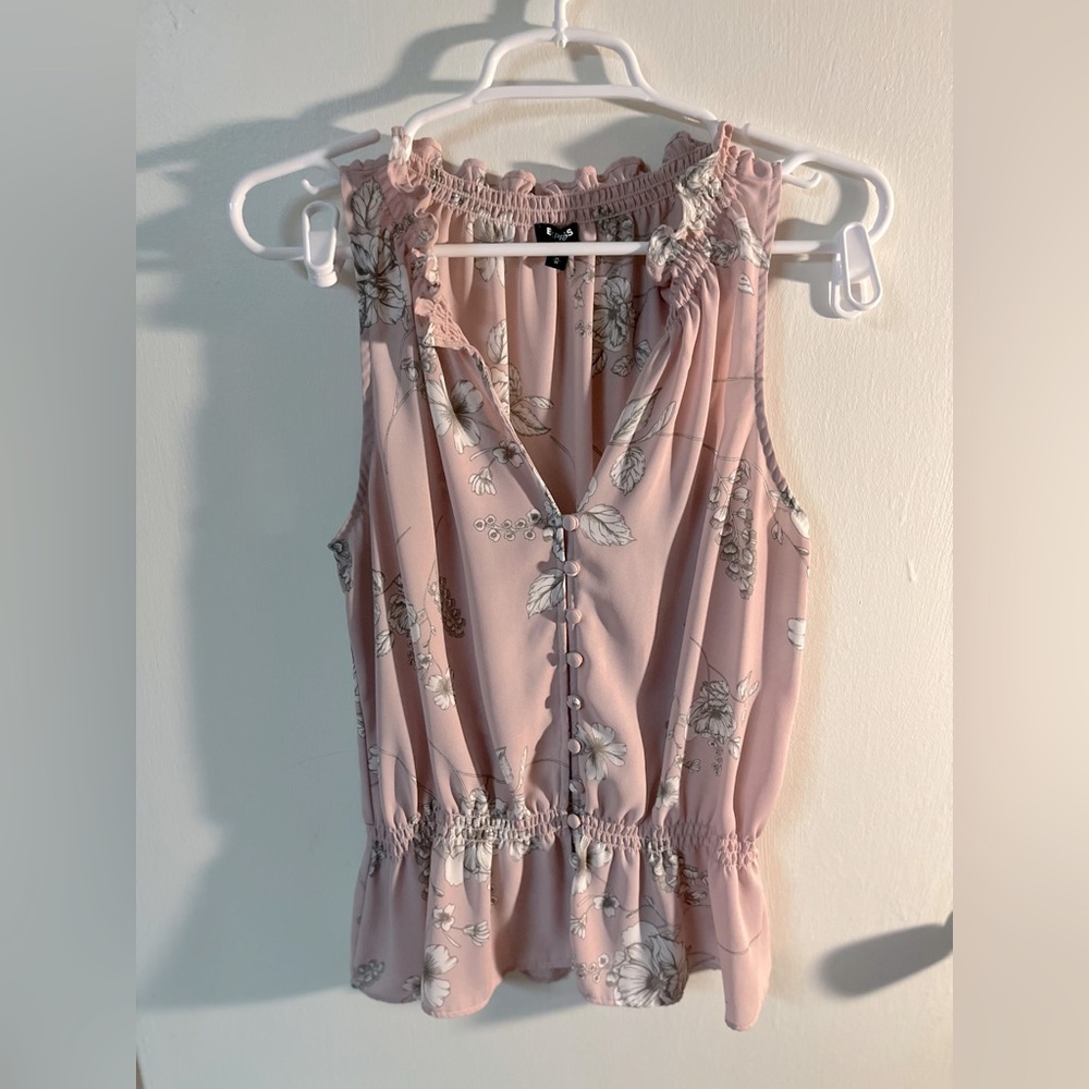 Express Woman's Pink and White Blouse